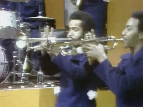 An animation of jazz musicians playing together.