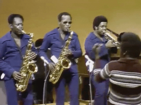 An animation of jazz musicians improvising together.